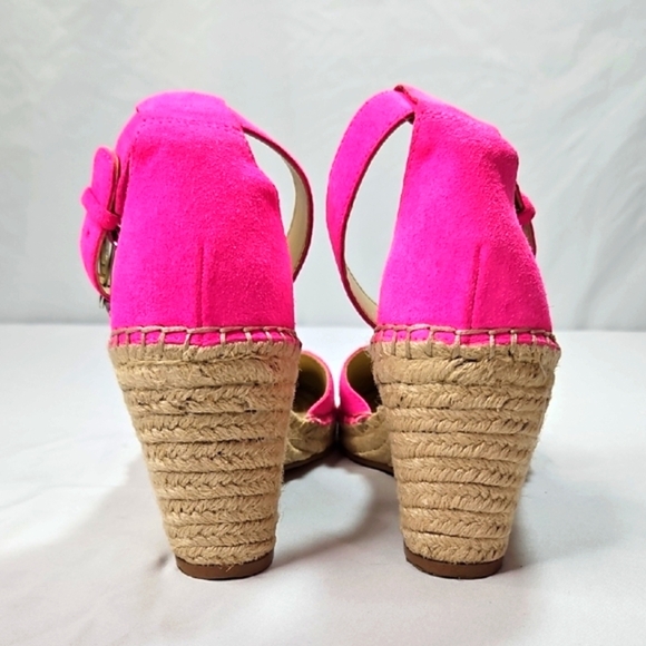 Vince Camuto Hot Pink Espadrille Wedge Sandals Size 9 - Picture 4 of 6